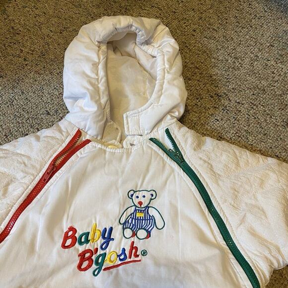 VTG OshKosh Baby B’gosh Unisex Baby Snow Suit Outerwear 0/9M Bear Embroidery - Picture 2 of 6